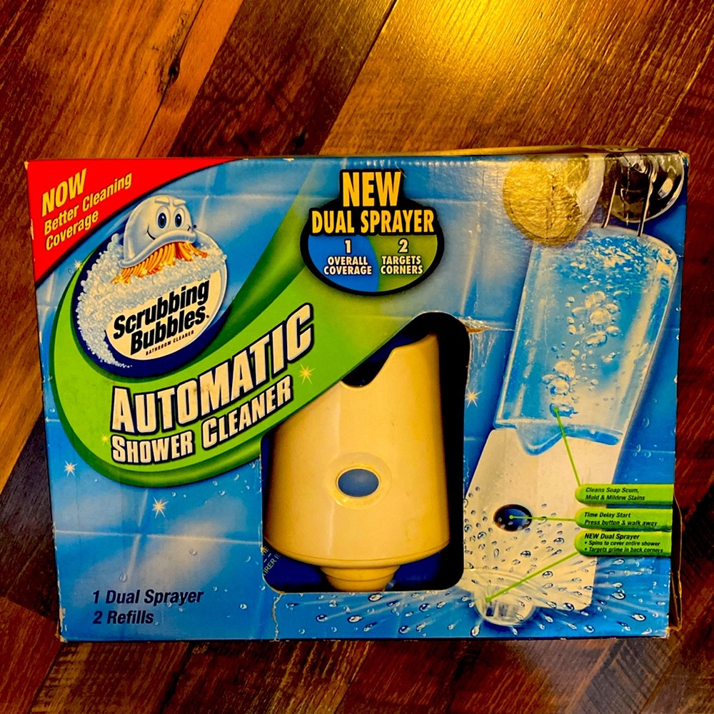 Scrubbing Bubbles Auto Shower Cleaner Dual sprayer with 2 refills new in box